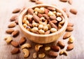 Mixed nuts in a bowl Royalty Free Stock Photo