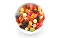 Mixed nuts and dry fruits in a bowl Royalty Free Stock Photo