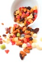 Mixed nuts and dry fruits in a bowl Royalty Free Stock Photo