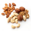 Mixed nuts isolated on white background Royalty Free Stock Photo