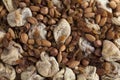 Mixed nuts and raisins Royalty Free Stock Photo