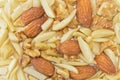 Mixed Nuts Background - White & Brown Royalty Free Stock Photo
