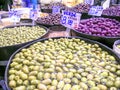 Mixed olives in market