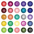 25 Mixed Paint Color Swatches in Circles Palette