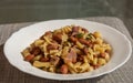 Mixed pasta and borlotti beans dish Royalty Free Stock Photo
