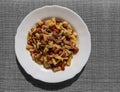 Mixed pasta and borlotti beans dish Royalty Free Stock Photo