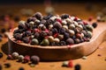 Mixed peppercorns. Dry mix peppercorns close up Royalty Free Stock Photo