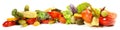 Mixed Pickles Panorama on white Background Royalty Free Stock Photo