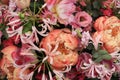 Mixed pink flowers