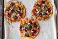 Mixed Pizza with Beetroot Ready to Eat. Royalty Free Stock Photo