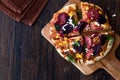 Mixed Pizza with Beetroot Ready to Eat. Royalty Free Stock Photo