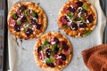 Mixed Pizza with Beetroot Ready to Eat. Royalty Free Stock Photo