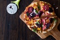 Mixed Pizza with Beetroot Ready to Eat. Royalty Free Stock Photo