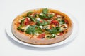 Mixed pizza from top isolated on white background clipping path included Royalty Free Stock Photo