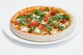 Mixed pizza from top isolated on white background clipping path included Royalty Free Stock Photo