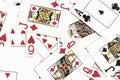 Mixed playing cards background.