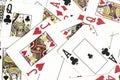Mixed playing cards background.