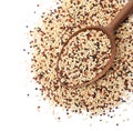 Mixed quinoa seeds and spoon Royalty Free Stock Photo