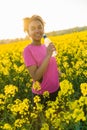 Mixed Race African American Girl Teenager Drinking Water at Suns Royalty Free Stock Photo