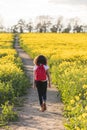 Mixed Race African American Girl Teenager Hiking Royalty Free Stock Photo