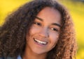 Mixed Race African American Girl Teenager With Perfect Teeth Royalty Free Stock Photo