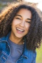 Mixed Race African American Girl Teenager With Perfect Teeth Royalty Free Stock Photo