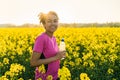 Mixed Race African American Girl Teenager Runner Drinking Water at Sunset Royalty Free Stock Photo