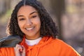 Mixed Race African American Girl Teenager Smiling Laughing in Evening Sunshine Royalty Free Stock Photo
