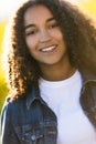 Mixed Race African American Girl Teenager in Sunshine Royalty Free Stock Photo