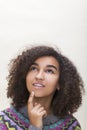 Mixed Race African American Girl Teenager Thinking Royalty Free Stock Photo