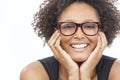 Mixed Race African American Girl Wearing Glasses Royalty Free Stock Photo