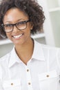 Mixed Race African American Girl Wearing Glasses Royalty Free Stock Photo