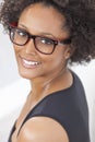 Mixed Race African American Girl Wearing Glasses Royalty Free Stock Photo