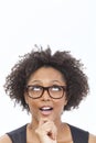 Mixed Race African American Girl Wearing Glasses Royalty Free Stock Photo