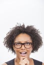 Mixed Race African American Girl Wearing Glasses Royalty Free Stock Photo