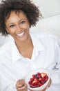 Mixed Race African American Woman Eating Fruit Royalty Free Stock Photo