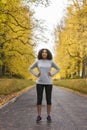 Mixed Race African American Woman Teenager Fitness Running Royalty Free Stock Photo