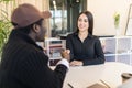 Mixed race Business people meeting in the office and shaking hands, recruitment and agreement concept Royalty Free Stock Photo