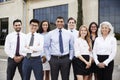 Mixed race businessman and colleagues outdoors, portrait Royalty Free Stock Photo