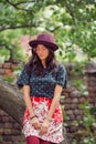 Mixed race college student girl at campus outdoors Royalty Free Stock Photo