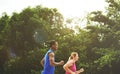 Mixed race couple exercising together in the park Royalty Free Stock Photo