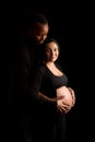 Mixed race couple expecting baby Royalty Free Stock Photo