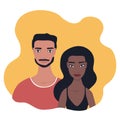 Mixed race couple Portrait Multi racial relationship concept Royalty Free Stock Photo