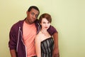 Mixed race couple stare at the camera Royalty Free Stock Photo