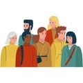 Mixed race diverse people group vector icon