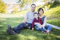 Mixed Race Family Having Fun Outside Royalty Free Stock Photo