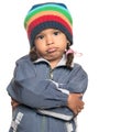 Mixed race little girl with a rapper attitude Royalty Free Stock Photo