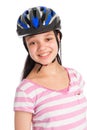 Mixed Race Teenage Girl Wearing a Bicycle Helmet. Royalty Free Stock Photo