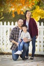 Mixed Race Young Family Portrait Outdoors Royalty Free Stock Photo