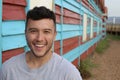 Mixed race young man smiling with space for copy Royalty Free Stock Photo